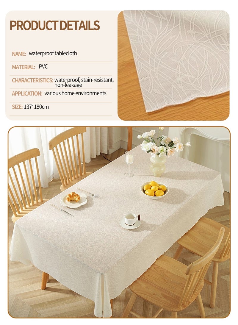 BEIRUI PVC tablecloth waterproof anti-scald and oilproof no-wash, coffee table cloth plastic tablecloth, cuttable tablecloth 137cm*180cm - Image 2