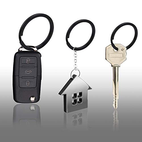 cridoz Carabiner Keychain Clip Hook, Cridoz 3pcs Locking Carabiner D Ring Clips with 9pccs Black Flat Key Ring for Water Bottles, Dog Tags and Car Keys (Assorted Sizes) - Image 4