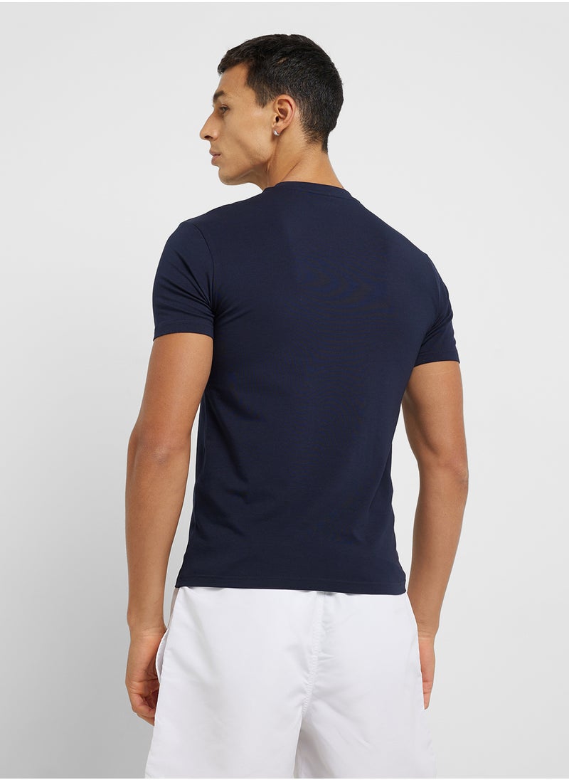 EMPORIO ARMANI Beachwear Logo Crew Neck T-Shirt  - Image 2
