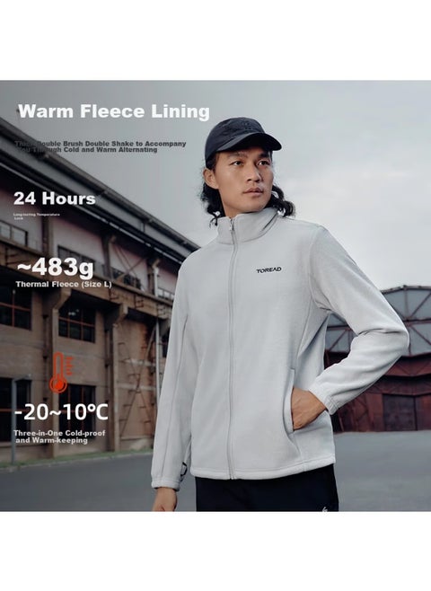 Toread Three-in Jacket, Outdoor Windproof And Rainproof Mountaineering And Skiing Coat For Men And Women, Mountain Shadow Gray, Size M