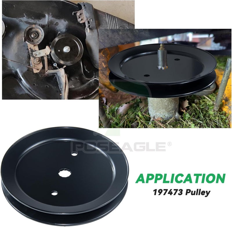 POSEAGLE 3 Pack 197473 Pulley Replaces Craftsman 195945 197473 Husqvarna 532197473 532199478 532195945 Snapper 705115 709731 for 2246LS 2346XLS PB19546LT YT1942T YTH20K46 YTH2042 Lawn Tractors - Image 4