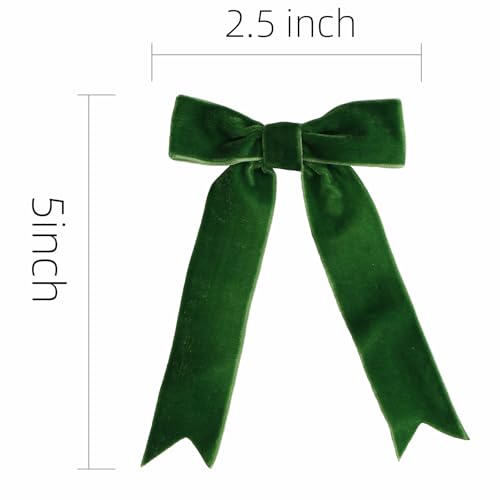 Meseey 12 Pcs Dark Green Velvet Bows with Twist Tie 35 Inch PreTied Vintage Christmas Velvet Ribbon Bows for Treat Bags Gift Wrapping Basket Wedding Baby Shower Brithday Party - Image 5