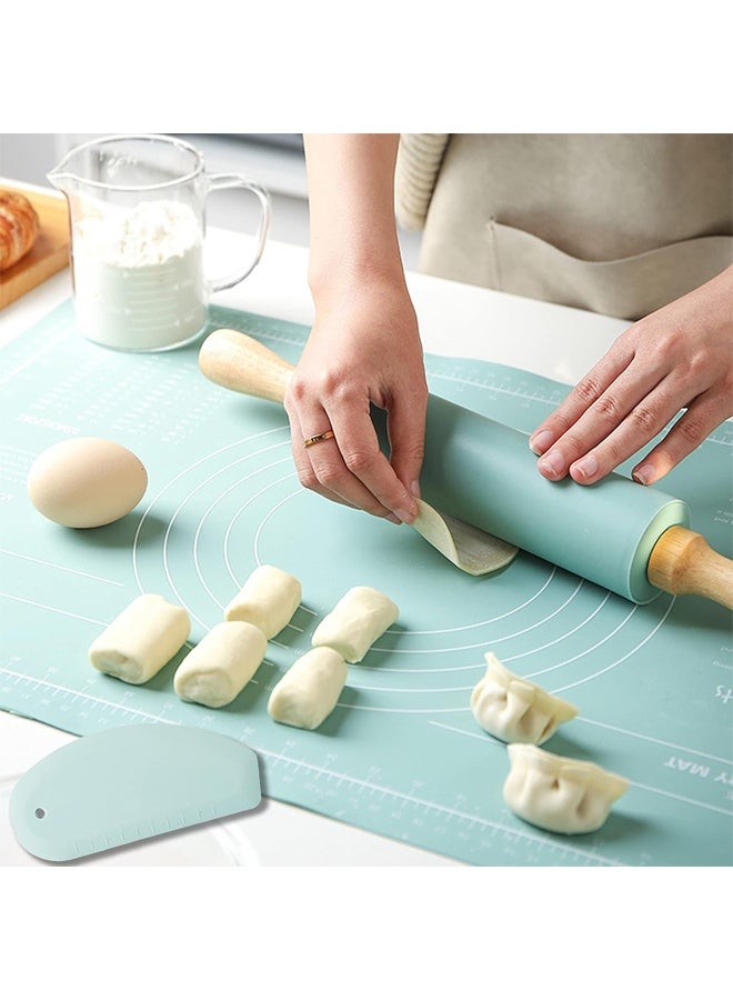 DUNISO 3 Pcs Silicone Baking Set，Reusable Nonstick Bakeware Mats with Rolling Pin and Dough Cutters，Waterproof Pastry Mat with Measurements Liner，for Making Cookies - Image 1