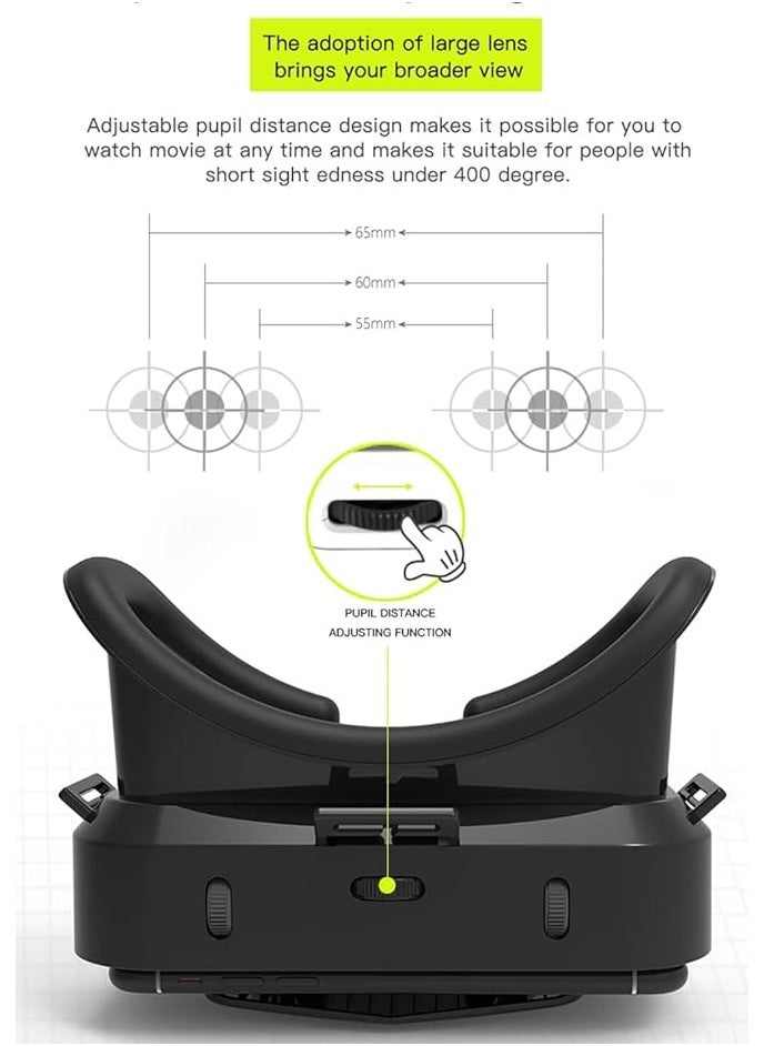 VR SHINECON VR SHINECON Virtual Reality VR Headset 3D Glasses VR Goggles for TV, Movies & Video Games, Compatibale iOS & Android Smartphone Within 4.7-7 inch Screen, Black  - Image 5