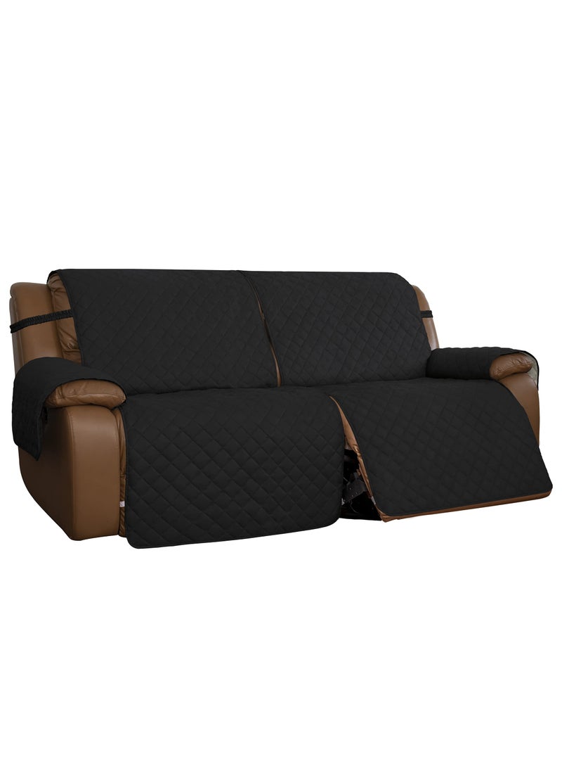 Easy-Going EasyGoing Recliner Sofa Cover Reversible Couch Cover for Double Recliner Split Sofa Cover for Each Seat Furniture Protector with Elastic Straps for Kids Dogs Pets 2 Seater WineBeige 