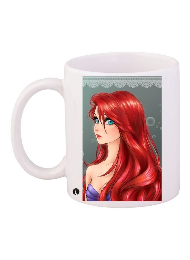 RYN Animated Girl Printed Coffee Mug White/Red/Purple 11ounce