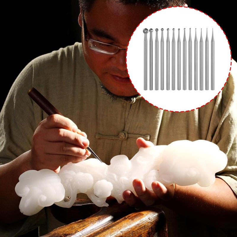 13 قطعة مجموعة بت النقش الفولاذية لصنع المجوهرات ونحت المعادن وتطعيم الفضة - Image 3