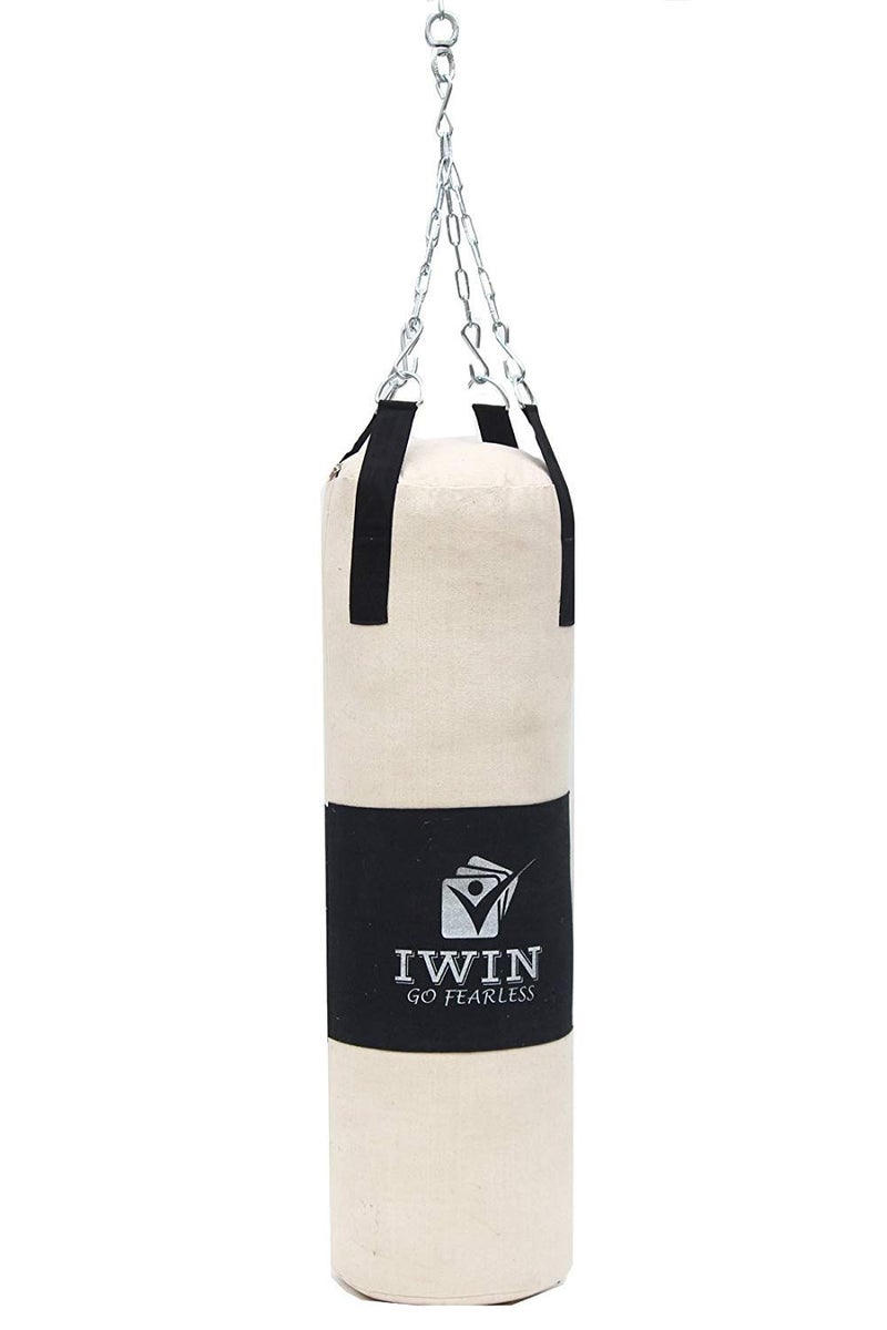IWIN Canvas Punching Bag Unfilled Heavy Bag Without Chain (5 Ft Without Chain), White - Image 3