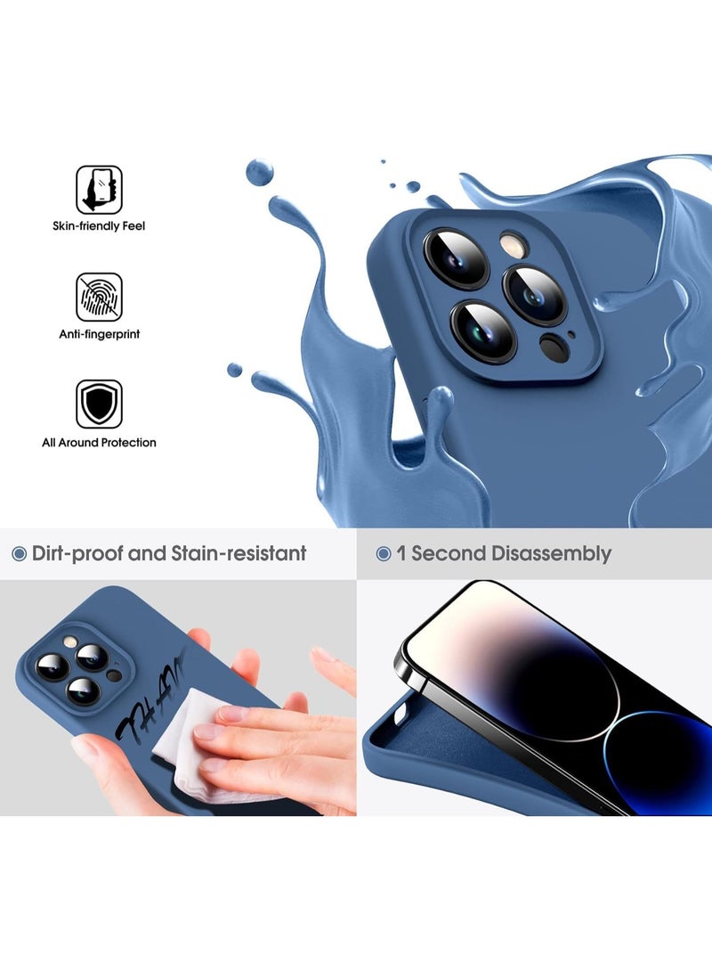 ELTRAZONE Case for iPhone 14 Pro Max Cover Blue Slim Fit Soft Back TPU Cover Flexible Silicone Cover Matte for iPhone 14 Pro Max - Image 3