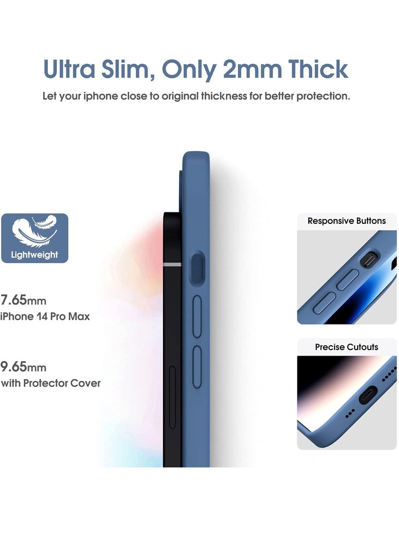 ELTRAZONE Case for iPhone 14 Pro Max Cover Blue Slim Fit Soft Back TPU Cover Flexible Silicone Cover Matte for iPhone 14 Pro Max - Image 4