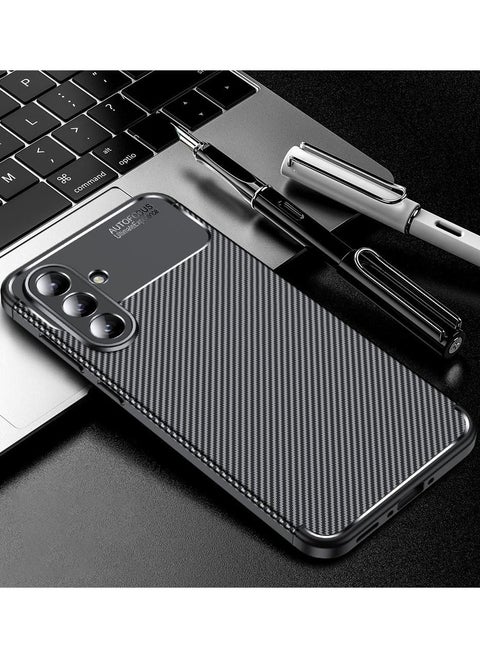 جراب حمايه سيليكون تصميم1 مقاوم للصدمات حمايه للكاميرا متوافق مع Samsung Galaxy A36 (اسود)
