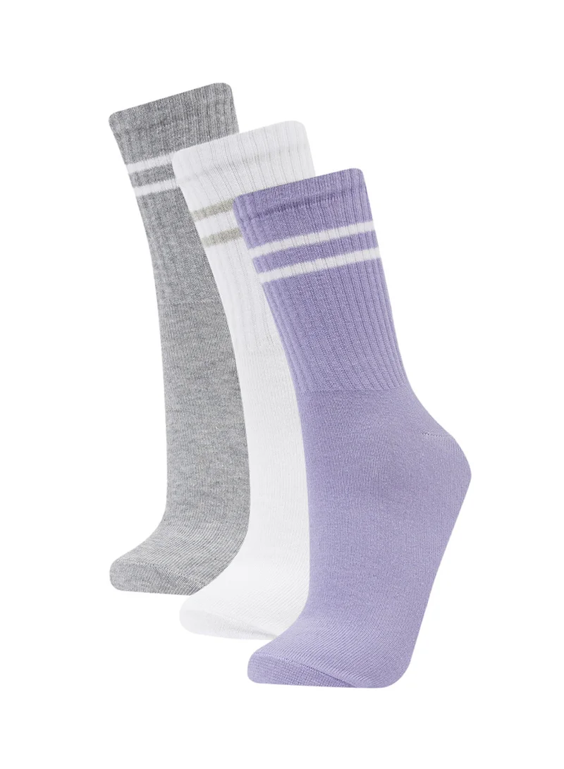 ديفاكتو 3-Pack Cotton Ring Patterned Long Socks