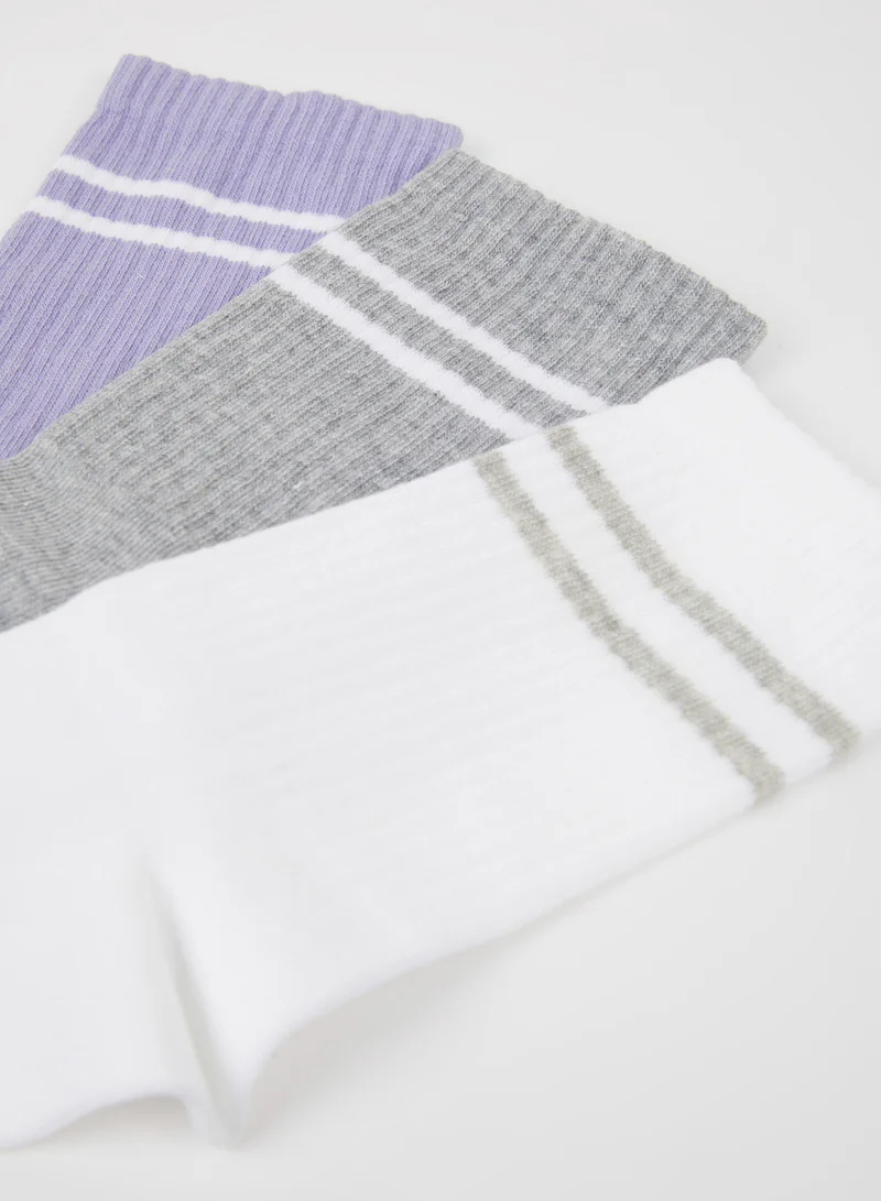 ديفاكتو 3-Pack Cotton Ring Patterned Long Socks