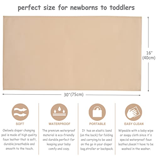 Owlowla Baby Diaper Changing Pad Portable Changing Mat Travel Changing Pad Liner for Baby and Small Toddler(Beige&Black) - Image 4