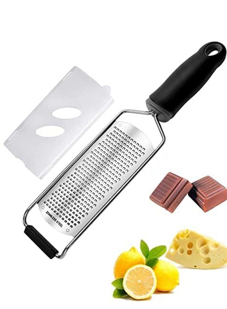 Monda Cheese Grater, Lemon Zester， Razor-Sharp Stainless Steel Lemon Zester Grater With Handle, Kitchen Tool for Ginger, Garlic, Nutmeg, Chocolate, Vegetables, Fruits - Image 1