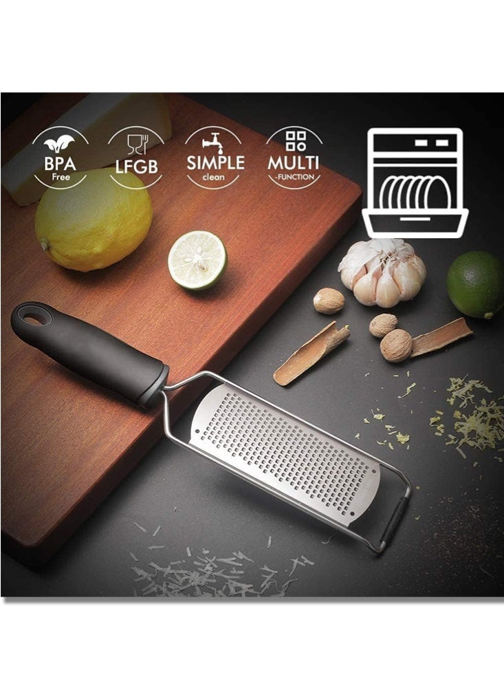 Monda Cheese Grater, Lemon Zester， Razor-Sharp Stainless Steel Lemon Zester Grater With Handle, Kitchen Tool for Ginger, Garlic, Nutmeg, Chocolate, Vegetables, Fruits - Image 3