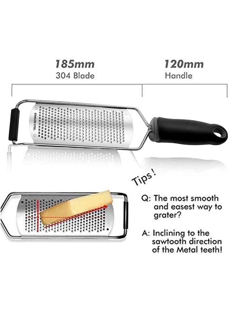 Monda Cheese Grater, Lemon Zester， Razor-Sharp Stainless Steel Lemon Zester Grater With Handle, Kitchen Tool for Ginger, Garlic, Nutmeg, Chocolate, Vegetables, Fruits - Image 2
