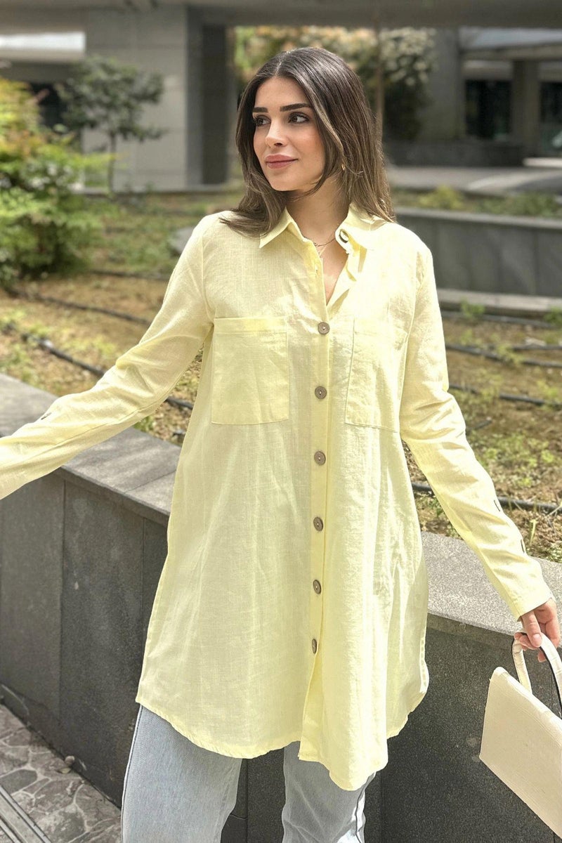 Weshaya قميص نسائي أصفر - Image 3