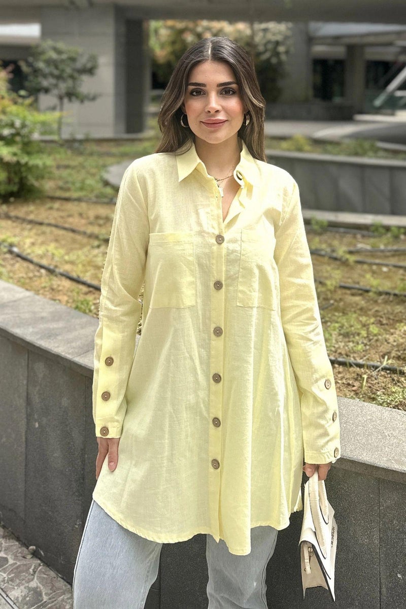Weshaya قميص نسائي أصفر - Image 4