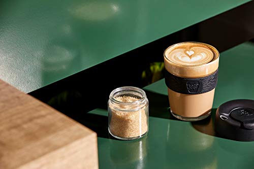 KeepCup 12oz Reusable Coffee Cup. Toughened Glass Cup & Non-Slip Silicone Band. 12-Ounce/Medium, Black - Image 5
