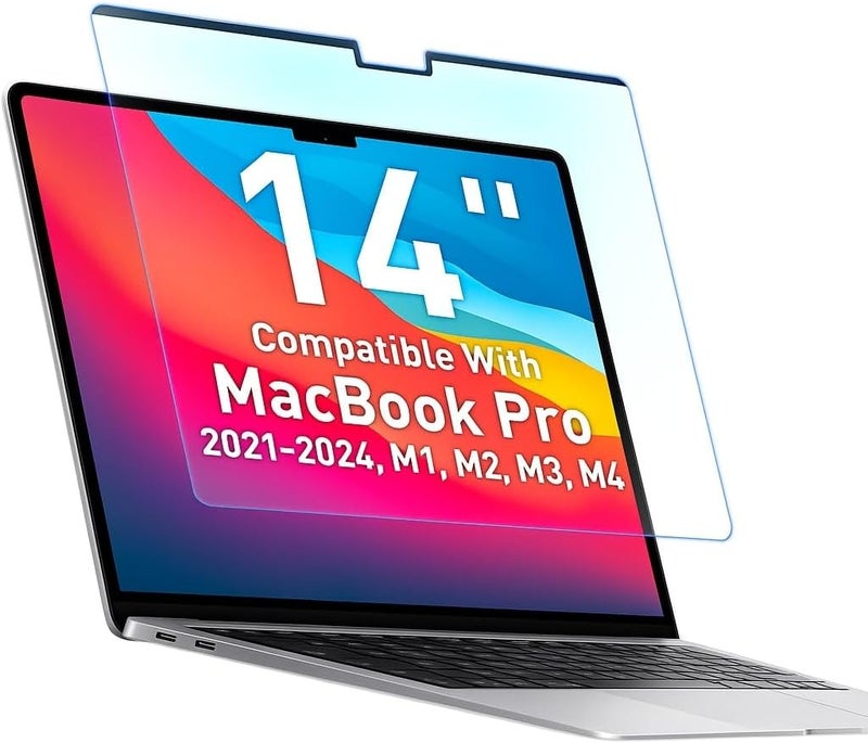 فينتيز شاشة حماية مغناطيسية من الضوء الأزرق VINTEZ متوافقة مع MacBook Pro 14 بوصة 2021، 2022، 2023، M1، M2، M3 مضادة للوهج والضوء الأزرق لشاشة الكمبيوتر المحمول | مرشح حجب الضوء الأزرق - Image 1