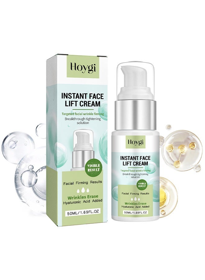 Hoygi Instant Face Lifting and Tightening Cream, Facial Moisturizer with Hyaluronic Acid, Instant Wrinkle Remover, Face Lift Serum Visibly Firming Wrinkles and Sagging Skin, Smooth Fine Lines 50ml - Image 1