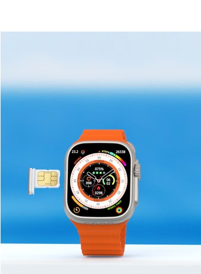 Modio 4G Ultra Max Plus Smartwatch – 2.2 Inch HD Screen, SIM Card Slot, 3 Straps Included, For Ladies & Gents (Silver) - Image 3