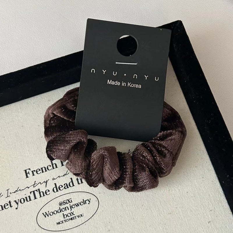 Loquat Korean Velvet Hair Ties Retro Autumn Winter Dark coffee