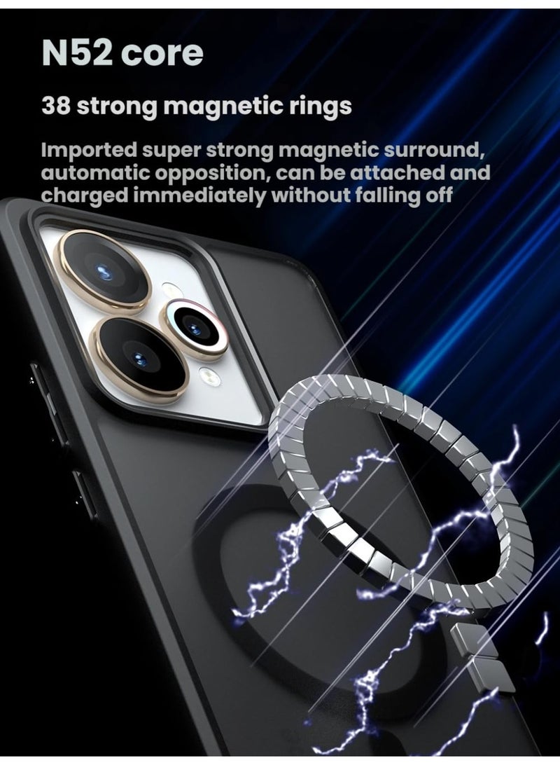 عام غطاء متوافق مع ريلمي 15 برو/ريلمي 15 (2025)، مزود بوظيفة مغناطيسية مدمجة وحماية دقيقة للعدسة، غطاء واقٍ من السقوط مع حماية هوائية ناعمة على البشرة. - Image 4