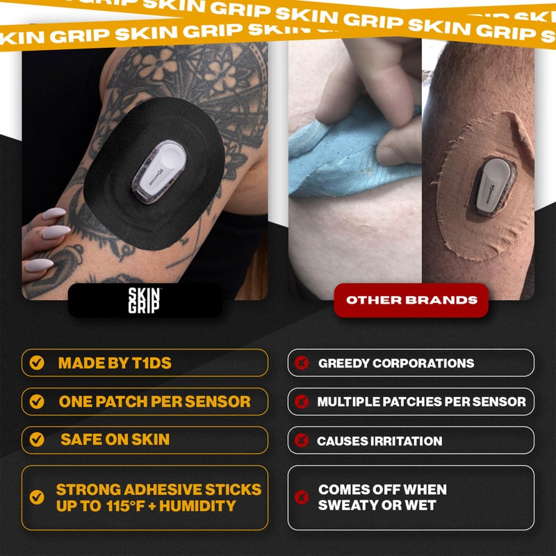 Skin Grip Adhesive Patch Compatible with Dexcom G6 Adhesive Patches Waterproof & Sweatproof with Cutout, Lasts 10-14 Days, Continuous Glucose Monitor Patch, CGM Sensor Cover â€“ 20 Pack, Black - Image 5