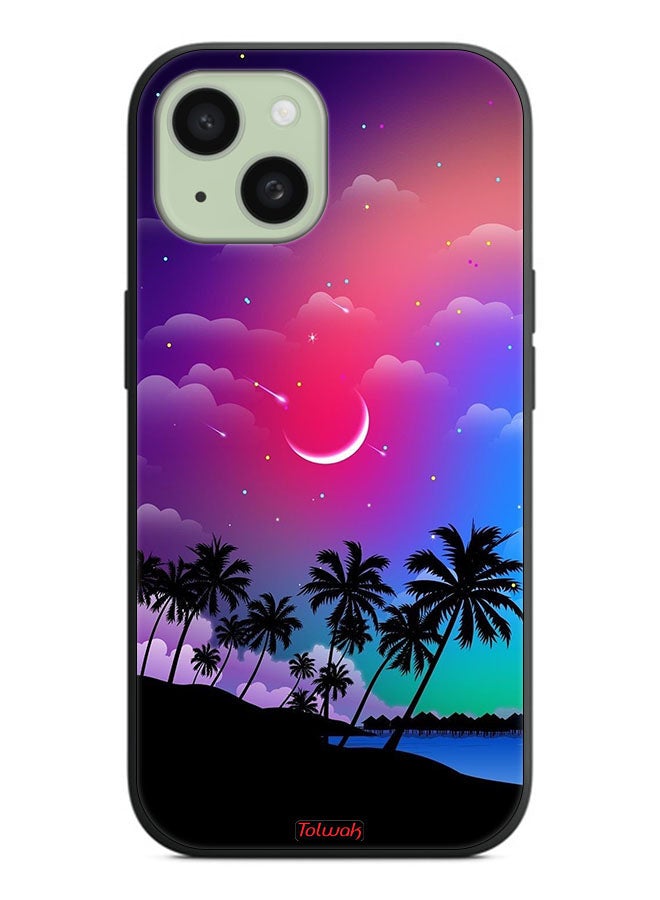 Tolwak Apple iPhone 15 Protective Case Cover Moon In Night Art - Image 2