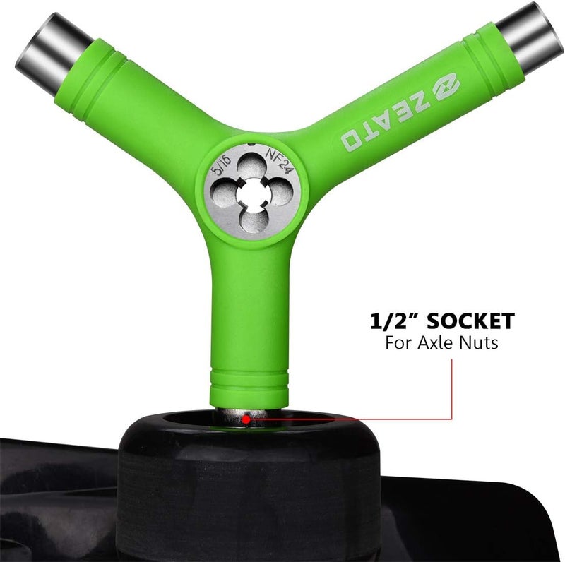 Zeato All-in-One Skate Tools Multi-Function Portable Skateboard T Tool Accessory with T-Type Allen Key and L-Type Phillips Head Wrench Screwdriver - Image 4