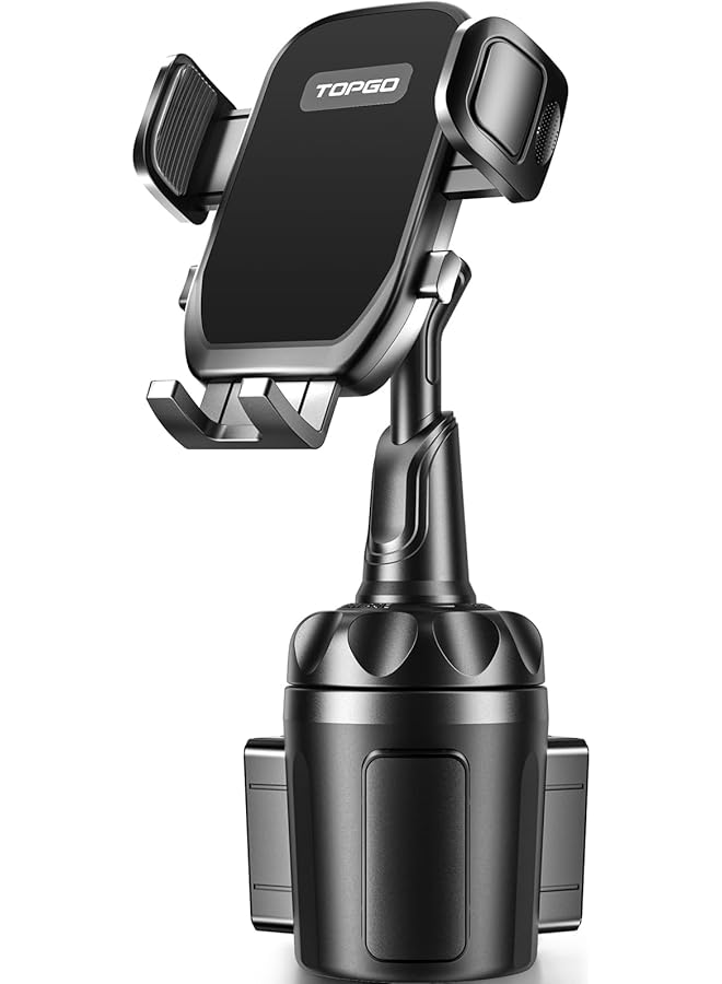 erorex Cup Holder Phone Mount Cup Phone Holder For Car Secure And Stable Cup Holder Phone Holder Cell Phone Automobile Cradle For Iphone 15 And More Smart Phone Black  - Image 1