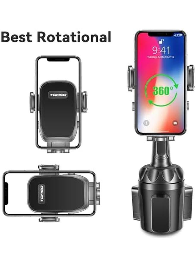 erorex Cup Holder Phone Mount Cup Phone Holder For Car Secure And Stable Cup Holder Phone Holder Cell Phone Automobile Cradle For Iphone 15 And More Smart Phone Black  - Image 3