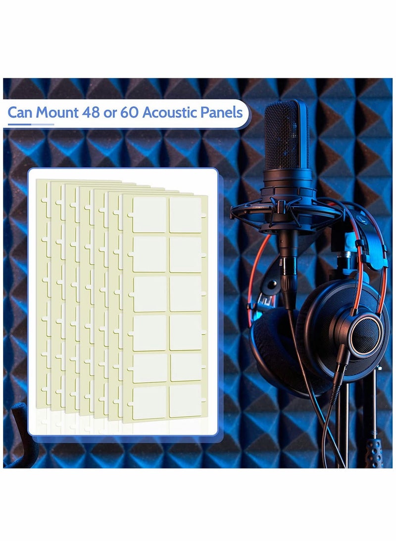 Y&D Square Double Sided Tape Sticker Acoustic Panel Adhesive Sound Proofing Mounting Strips Squares for Foam Panels, 1.4 inch(240 Pcs)  - Image 5