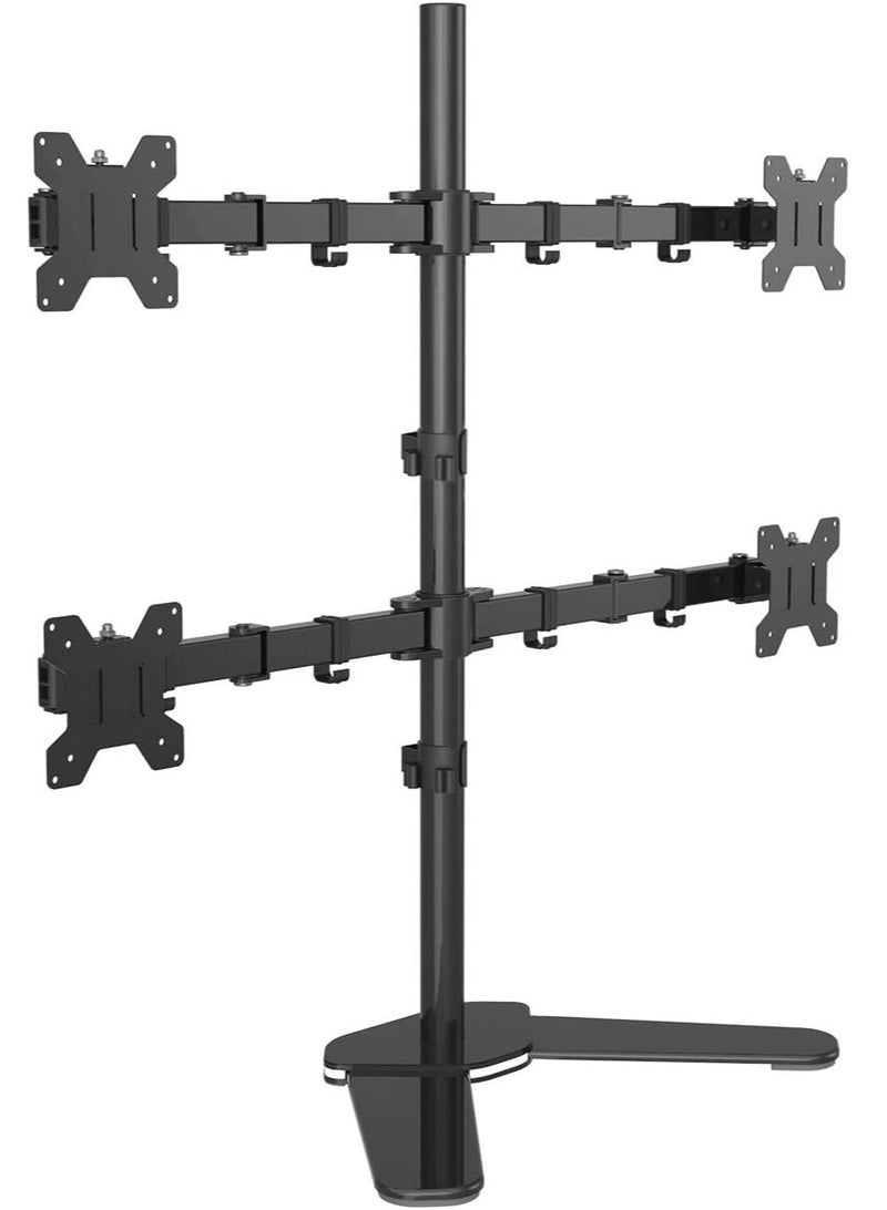 Quad Monitor Arm Stand Free Standing Quad Monitor Clamp Desk Mount Stand For 13"-27" Screens Quad Monitor Bracket Tilt Swivel Rotation  - Image 2