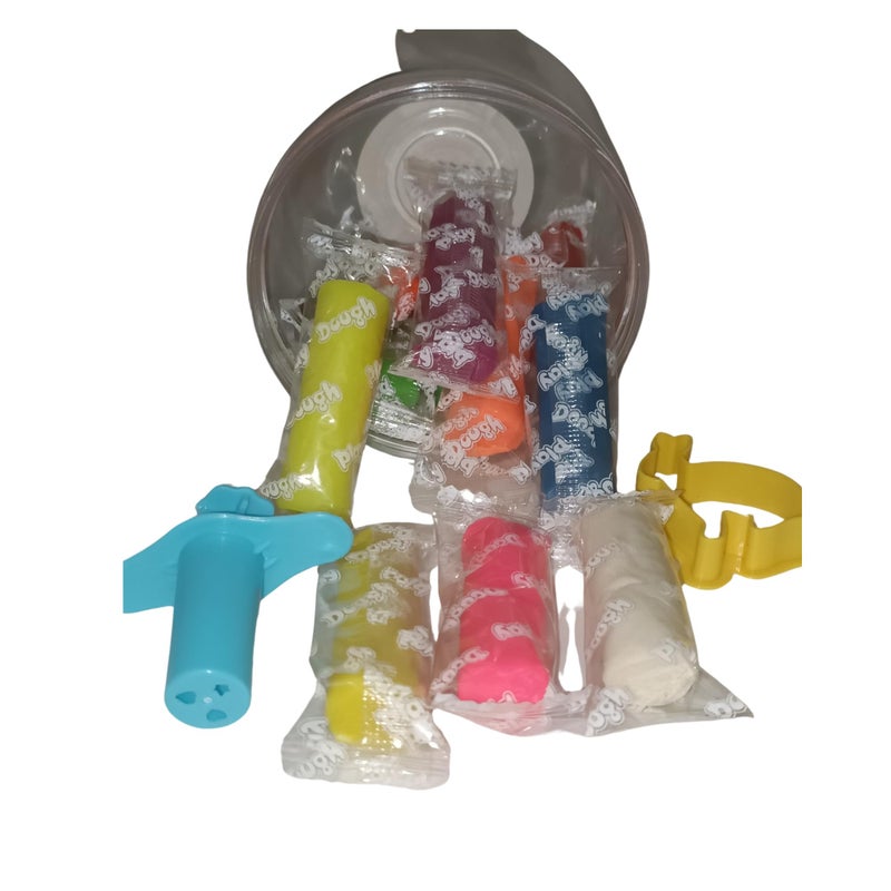 PANCIKAA Air Dry Clay Jar with 12 Pieces | Colorful Children Soft Clay, Easy Creative Art Crafts | Non-Toxic Modeling Magic Fluffy Foam Bouncing Putty Kit for Kids with Tools - Squeezy Ball - Image 1