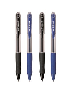 Uniball 4-Piece Laknock Ballpoint Pen 0.7mm Tip Blue AndBlack Ink  - Image 1