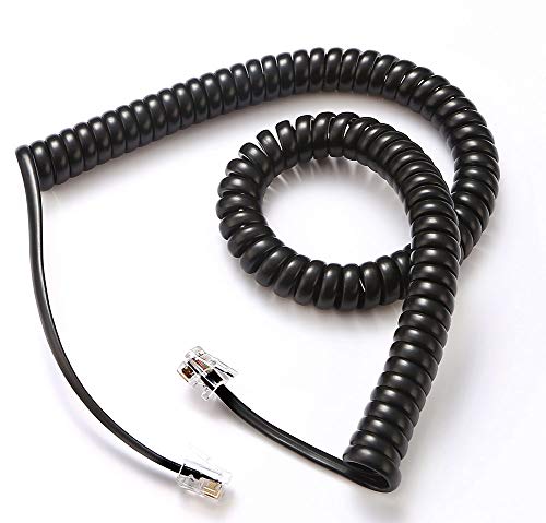 Comtrue Telephone Cord, Phone Cord,Handset Cord, Black, 2 Pack, Universally Compatible - Image 1