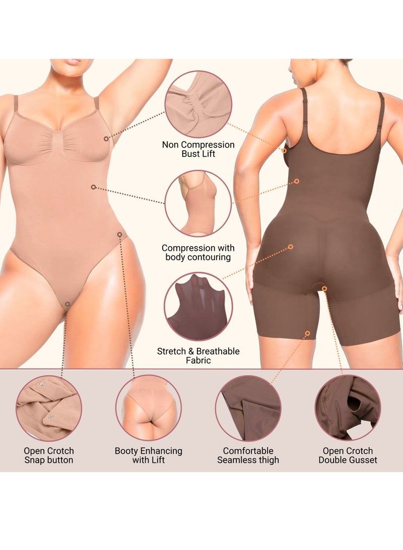 SKKULPT Shapewear Bodysuit for Women Tummy Control - Body Shaper for Women, Sculpting Tank Top MidThigh Shaper- Seamless Waist Slimming, Back Lifting  - Image 2