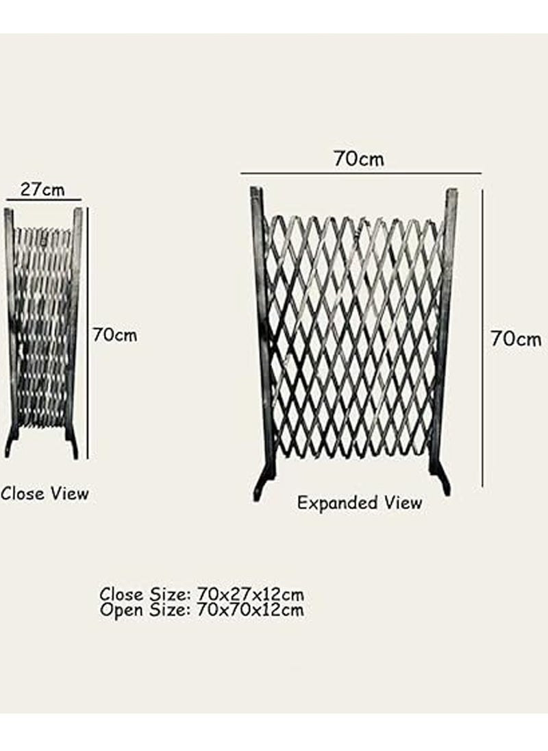 HOME TASTE Expanding Trellis Wooden Fence, Privacy Screen Freestanding Fence, Wooden Fences, Dog Safety Fence,Durable Lightweight Extra Wide Wooden Expandable Folding Garden Fence (70X70X12)  - Image 2