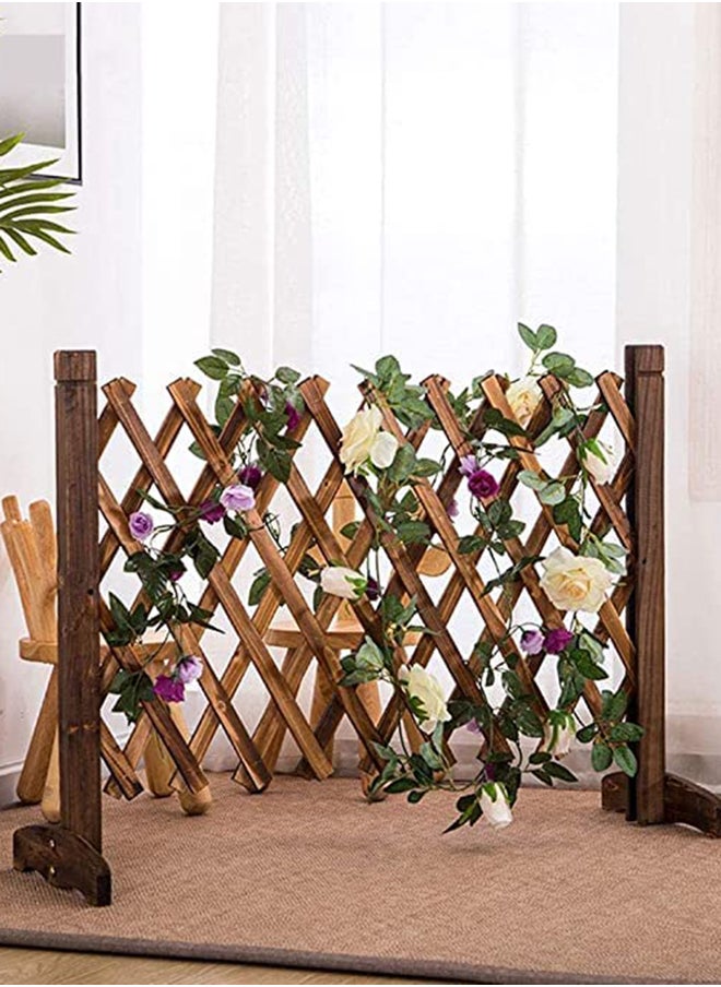 HOME TASTE Expanding Trellis Wooden Fence, Privacy Screen Freestanding Fence, Wooden Fences, Dog Safety Fence,Durable Lightweight Extra Wide Wooden Expandable Folding Garden Fence (70X70X12)  - Image 1