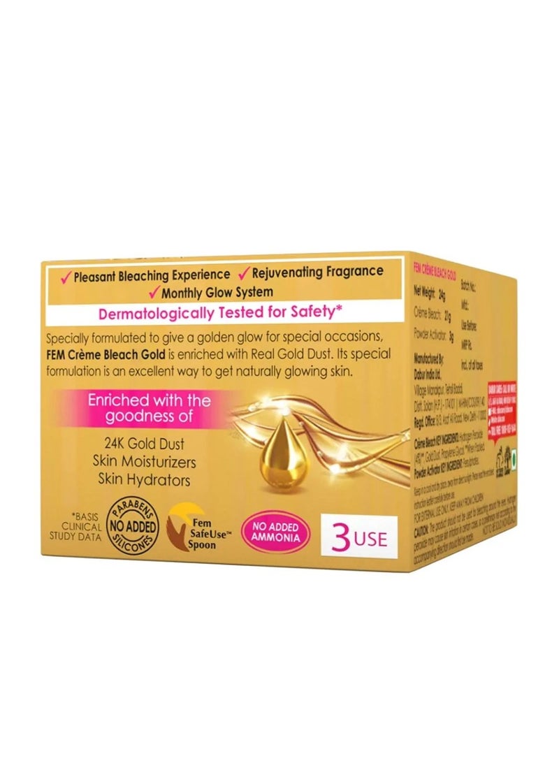 Fem Creme Bleach Gold (with gold dust), 40gm - Image 2