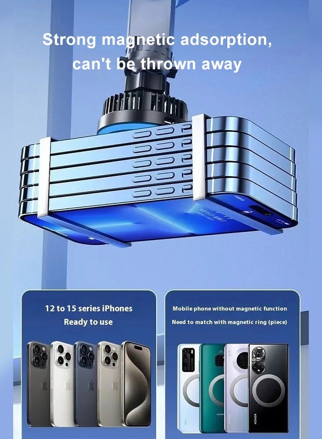 Aijmil مروحة تبريد رادياتير للهواتف الذكية ، وظيفة شحن لاسلكي سريع 15 واط، امتصاص مغناطيسي لتبريد شبه موصلات، حامل جوال للسيارة لشحن منفذ الجهاز، لسلسلة ايفون 12/13/14/15/16 - Image 3