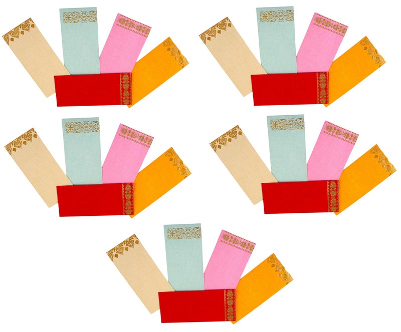 Unwrap Delights Paper Shagun Envelopes for Gifting (Any 4 Color 25 pcs each) - Pack of 100 pcs multi_Color - Image 1