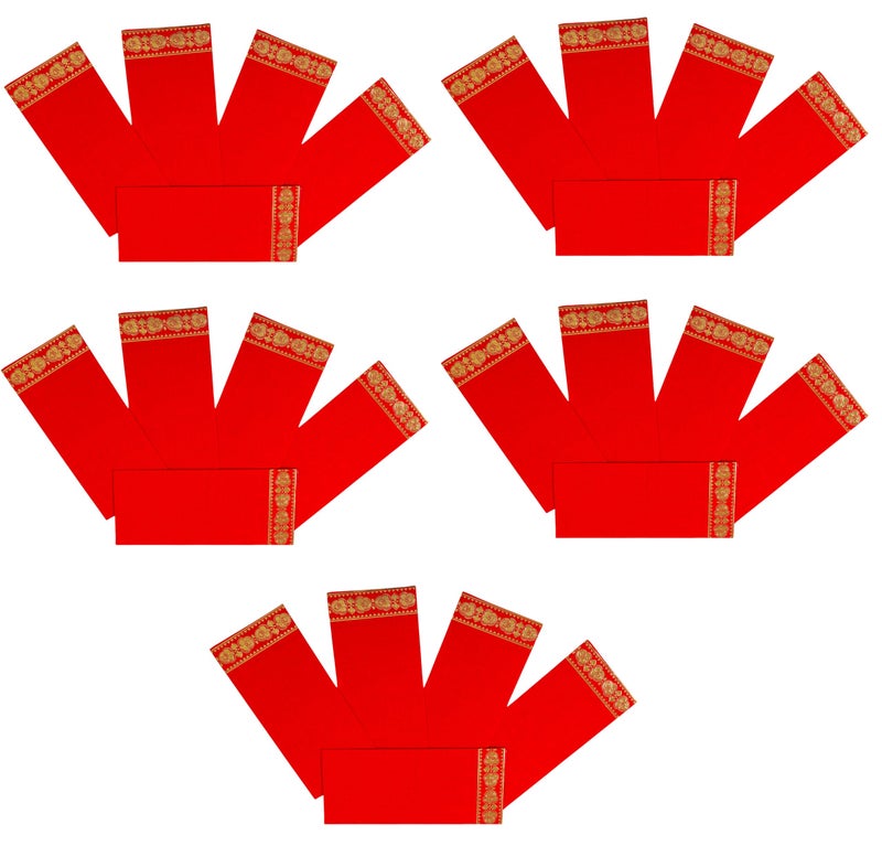Unwrap Delights Paper Shagun Envelopes for Gifting (Any 4 Color 25 pcs each) - Pack of 100 pcs multi_Color - Image 4