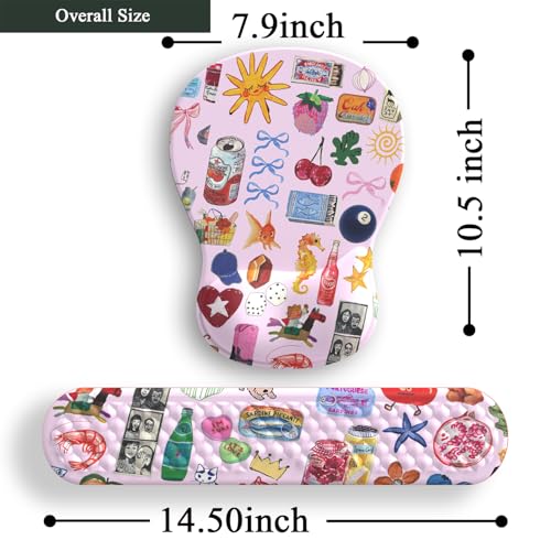 Mechanical Cattle Cute Mousepad with Wrist Rest for Computer Keyboard Mouse Pad Ergonomic Pink Kawaii Mousepad, Best Desk Decor Office Girls Pink Desk 2-in-1 Wrist Support Mouse Pad, Soft Gel Material Anti Slip Bottom - Image 5