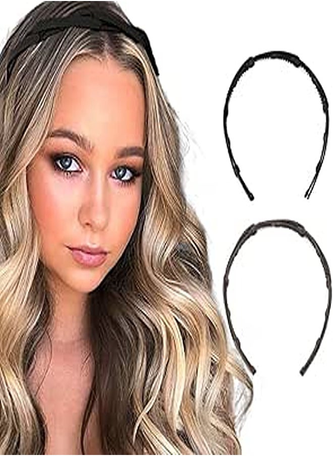 Brinie - Brinie Foldable Hair Band Black Hair Hoop Unisex Headband Collapsible Portable Hairband Hair Accessories (Pack of 2) - Image 1