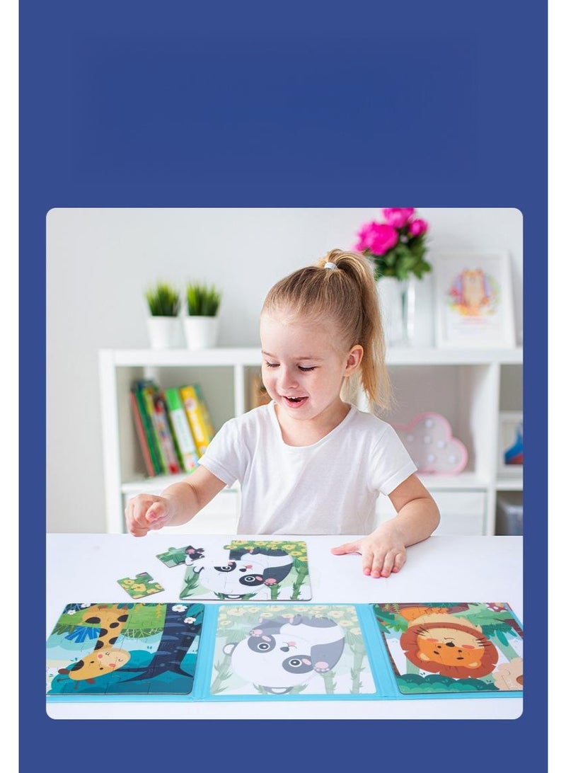 Dinosaur Themed Magnetic Travel Puzzles Toys, 3 Styles Dinosaur Wooden Jigsaw Puzzle Toys, Magnetic Puzzles for Kids Ages 3-7, Travel Games and Travel Toys, For Boys and Girls - Image 4