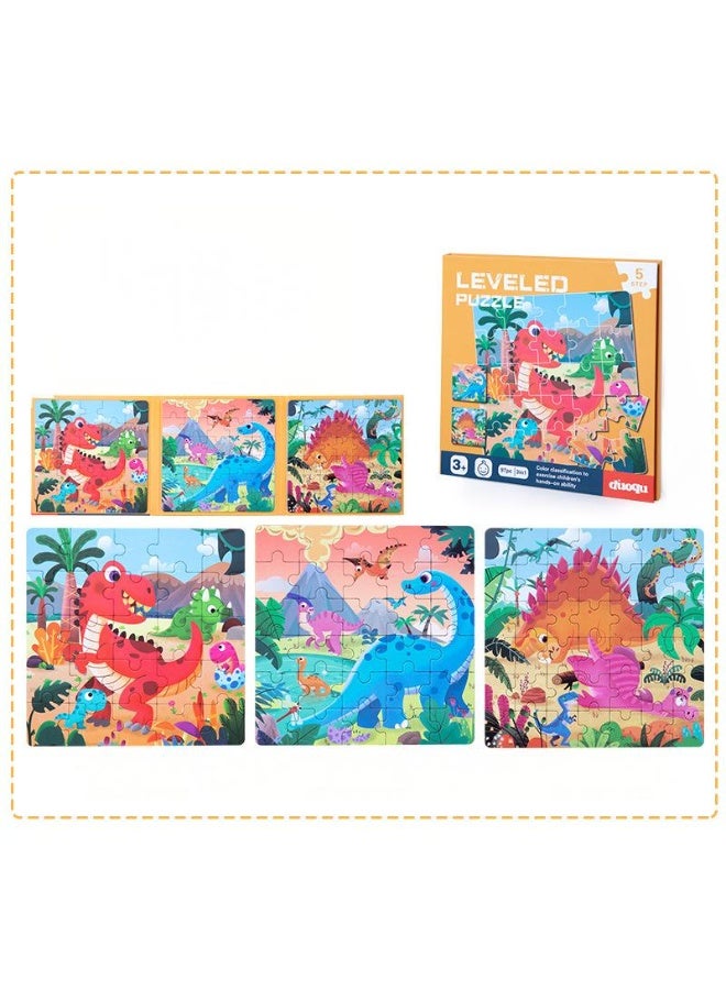 Dinosaur Themed Magnetic Travel Puzzles Toys, 3 Styles Dinosaur Wooden Jigsaw Puzzle Toys, Magnetic Puzzles for Kids Ages 3-7, Travel Games and Travel Toys, For Boys and Girls - Image 1
